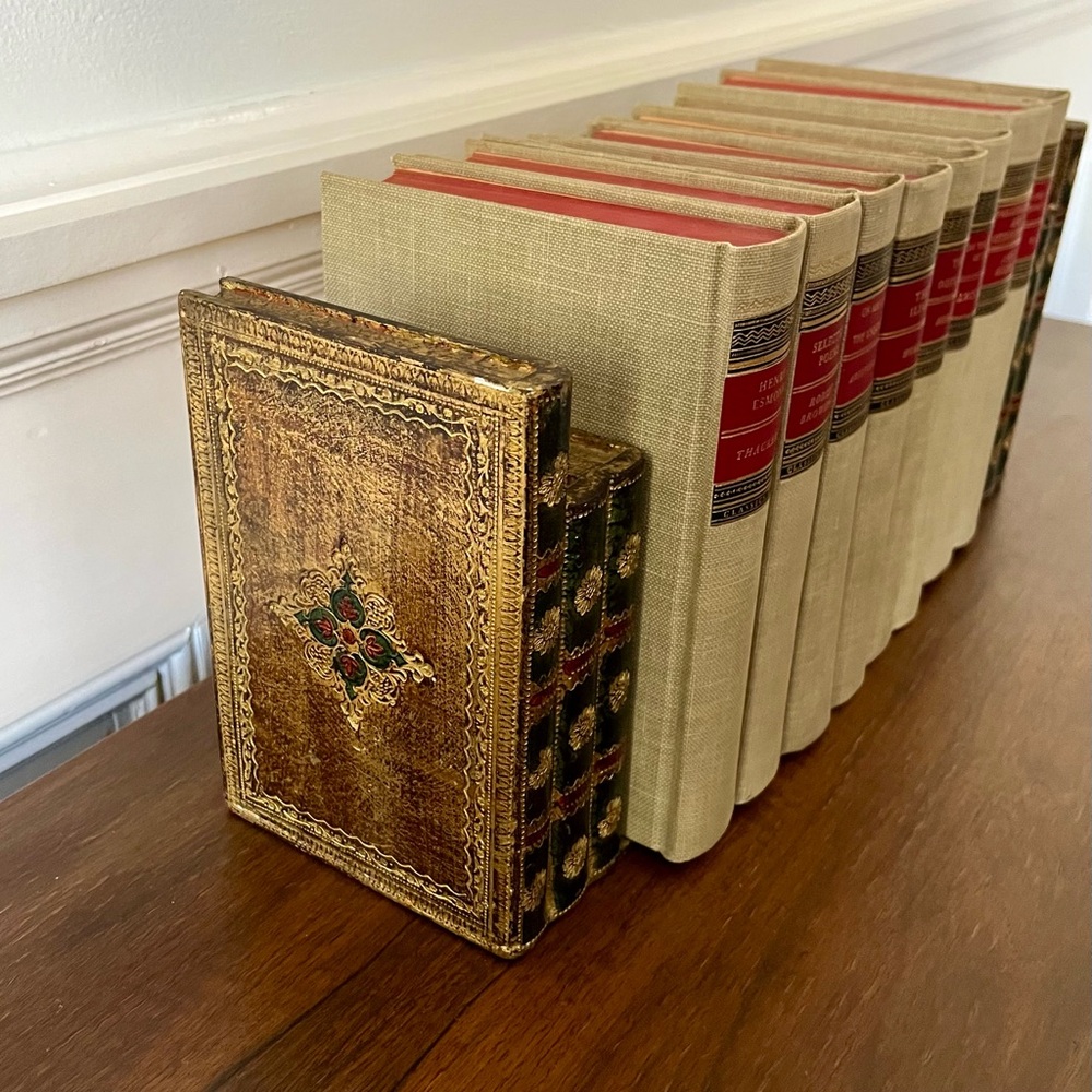 Pair of Gold Gilt Wooden Florentine Bookends, Made in Italy - Picture 13 of 14